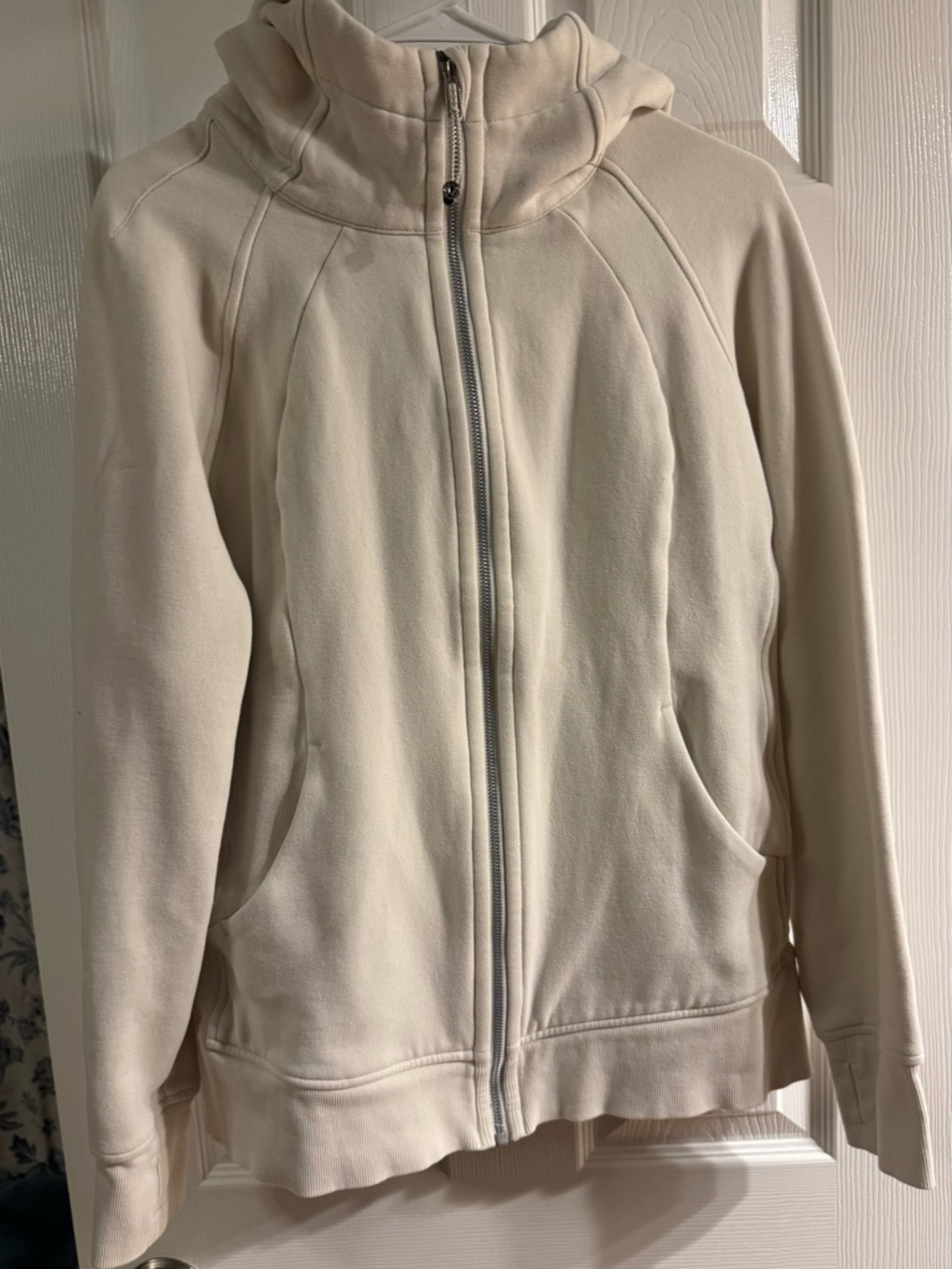 Lululemon Cream Scuba Full-Zip Hoodie